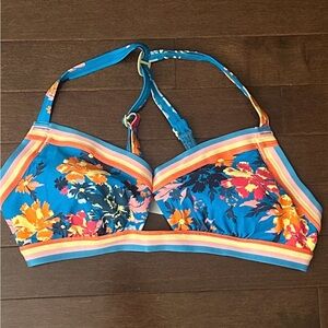 Floral Blue Bikini Top